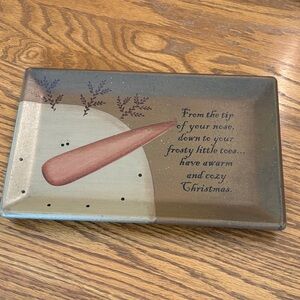 Primitive folk art Snowman with Warm Brown & Cream Tones by Barbara Lloyd